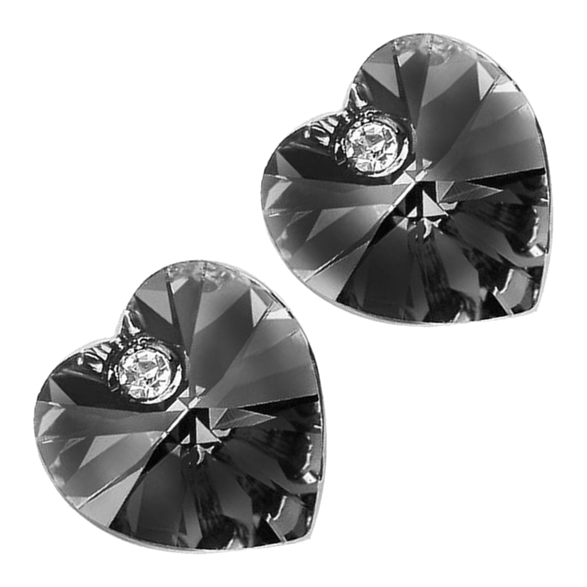 Love Classic Small Stud Earrings 925 Sterling Silver Coated Sparkling Heart Crystal