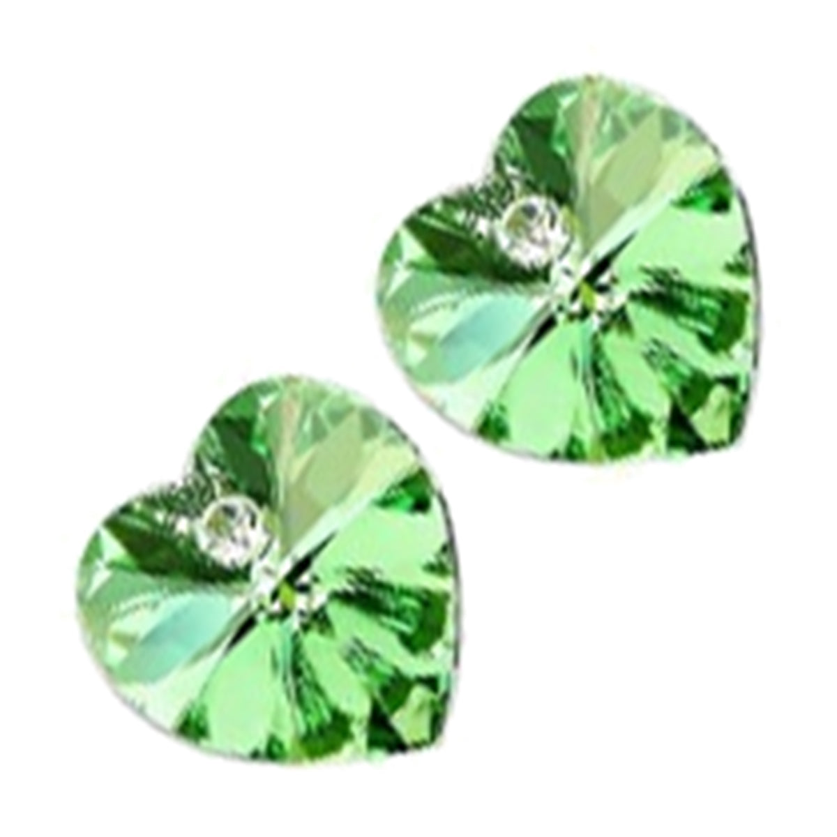 Love Classic Small Stud Earrings 925 Sterling Silver Coated Sparkling Heart Crystal
