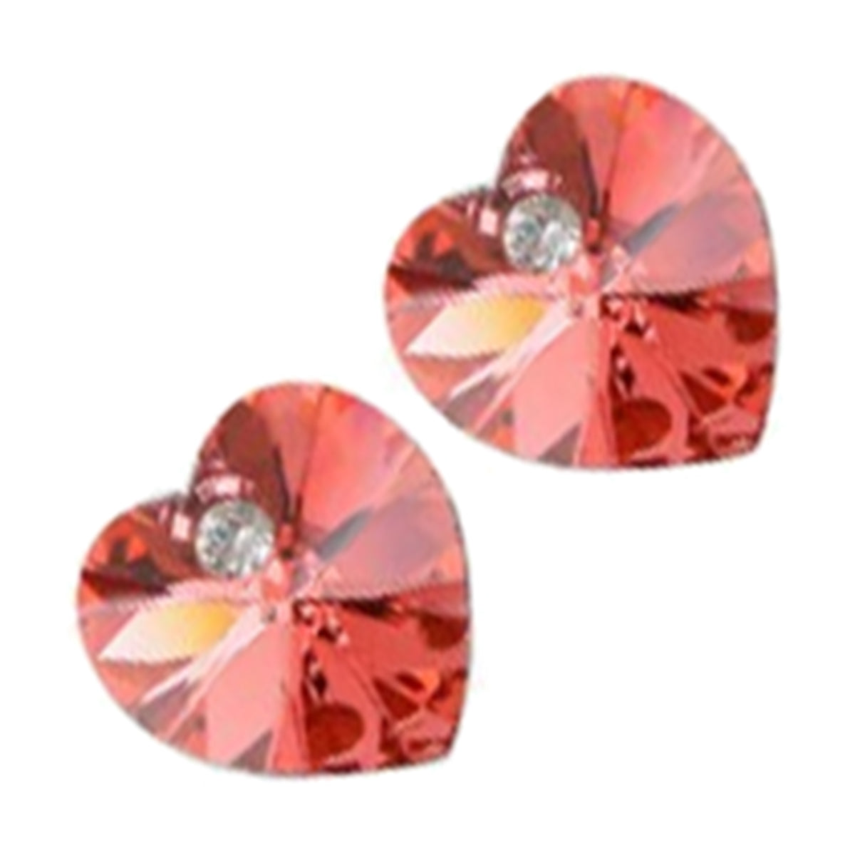 Love Classic Small Stud Earrings 925 Sterling Silver Coated Sparkling Heart Crystal