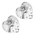 Love Classic Small Stud Earrings 925 Sterling Silver Coated Sparkling Heart Crystal