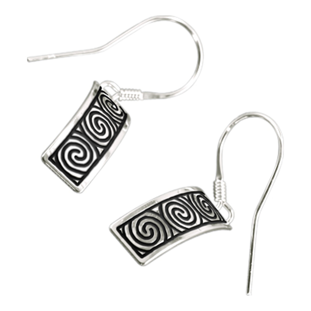 925 Sterling Silver Celtic Newgrange Spirals Earrings in Vibrant Enamel