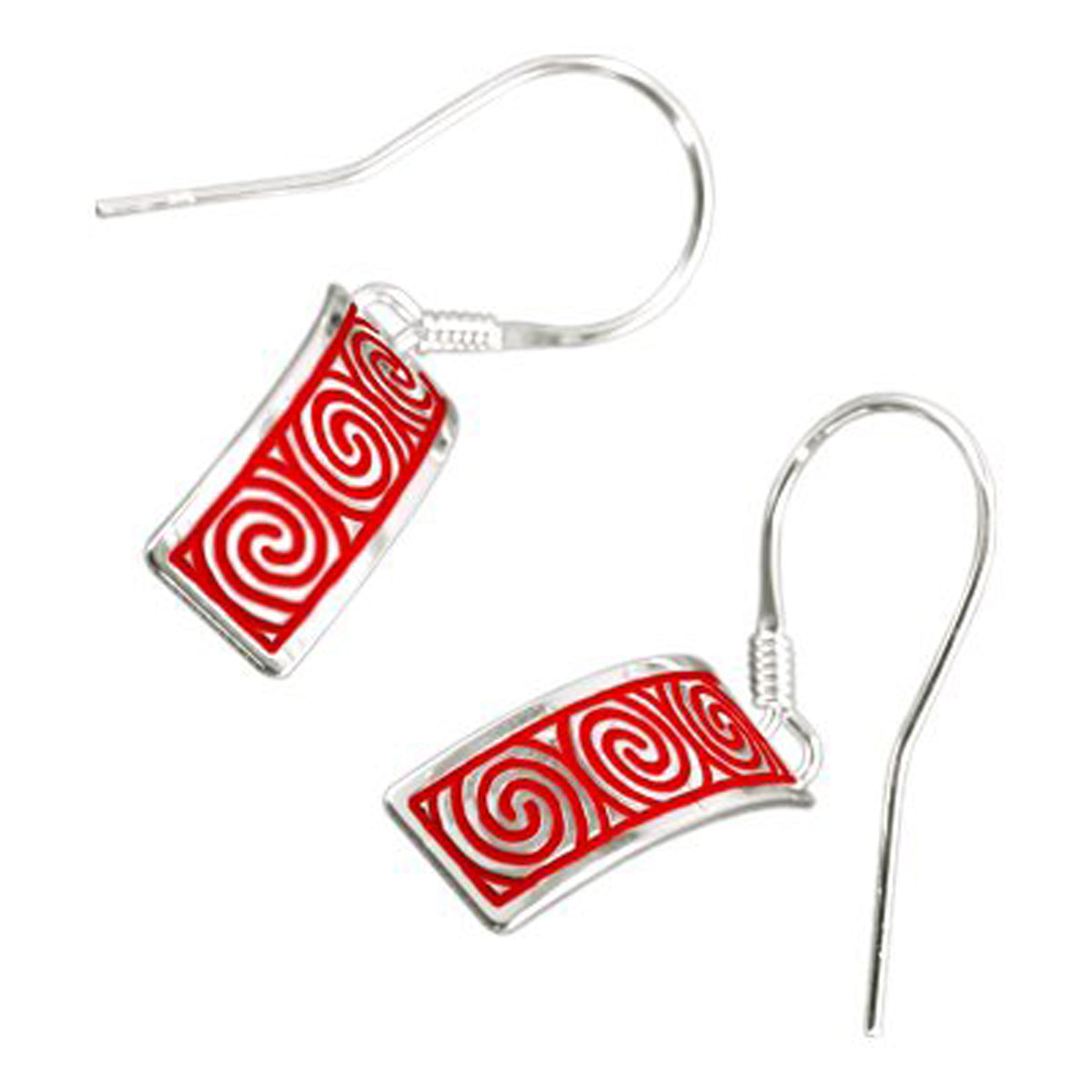 925 Sterling Silver Celtic Newgrange Spirals Earrings in Vibrant Enamel