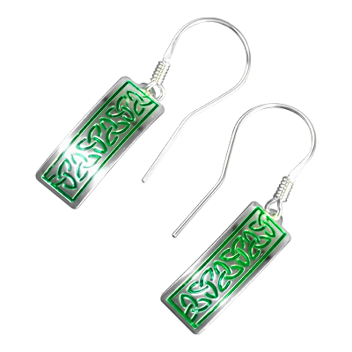 925 Sterling Silver Celtic Trinity Knot Earrings in Enamel