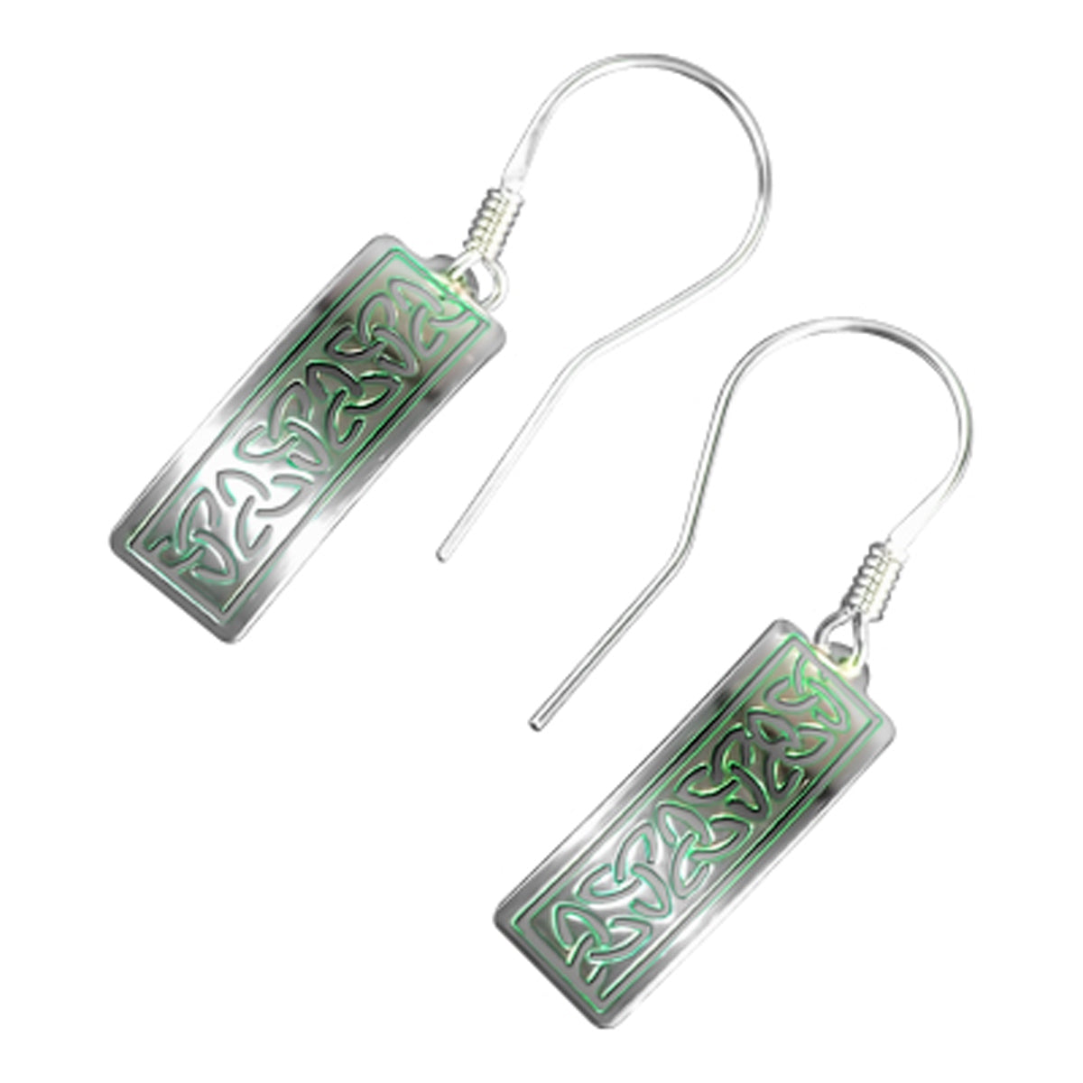 925 Sterling Silver Celtic Trinity Knot Earrings in Enamel