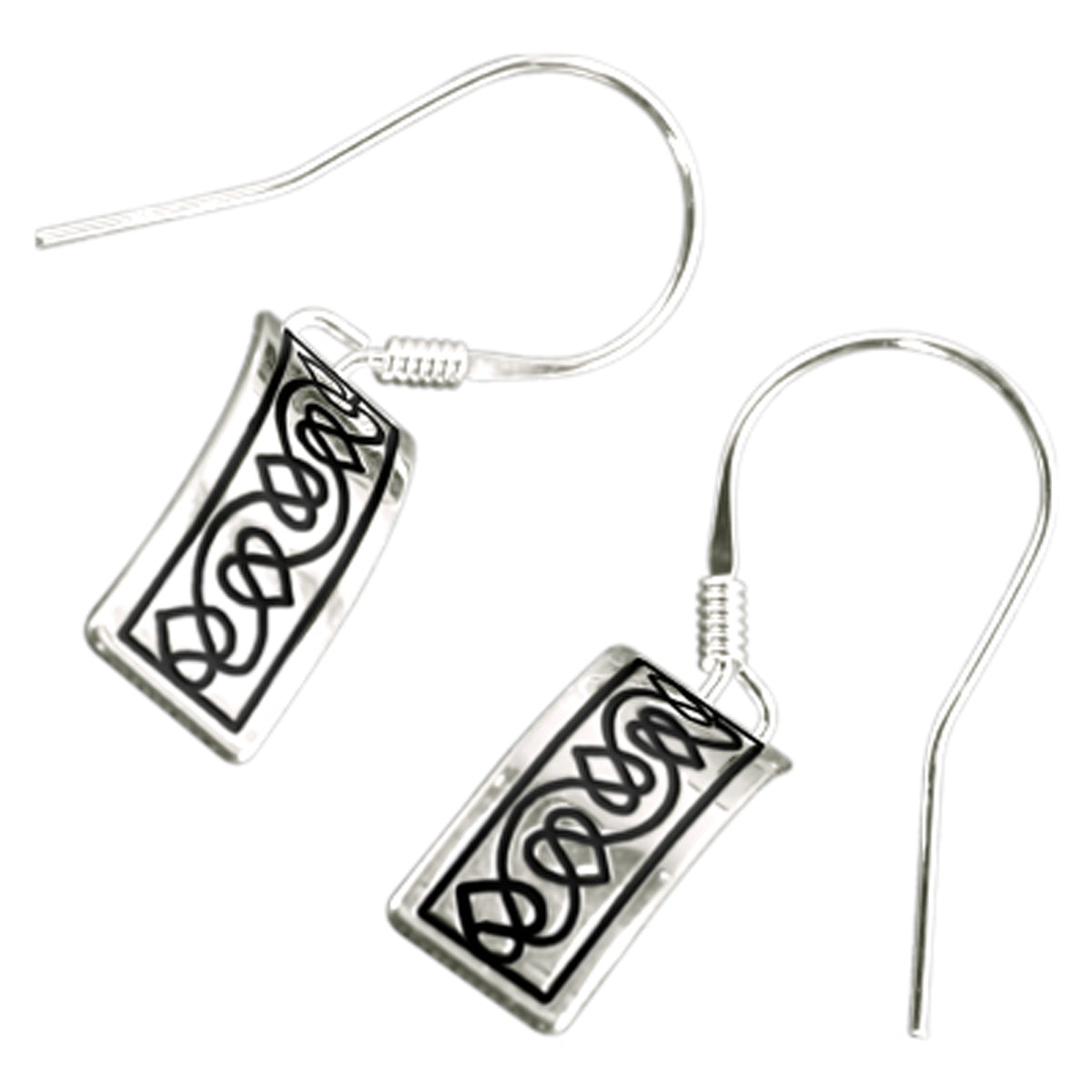 925 Sterling Silver Celtic Hearts Earrings in Enamel