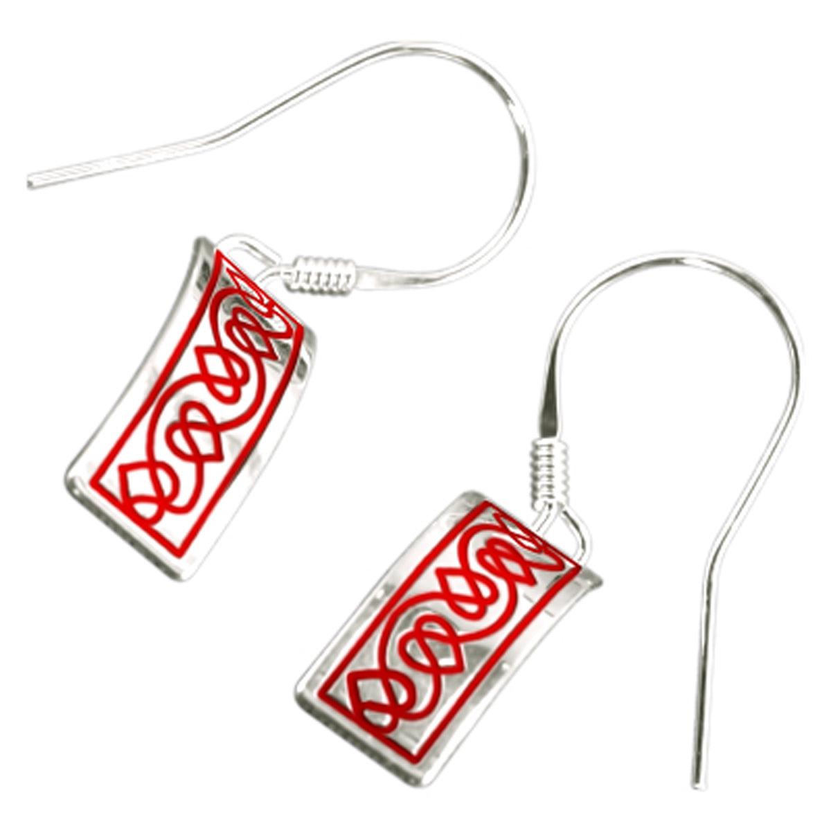 925 Sterling Silver Celtic Hearts Earrings in Enamel