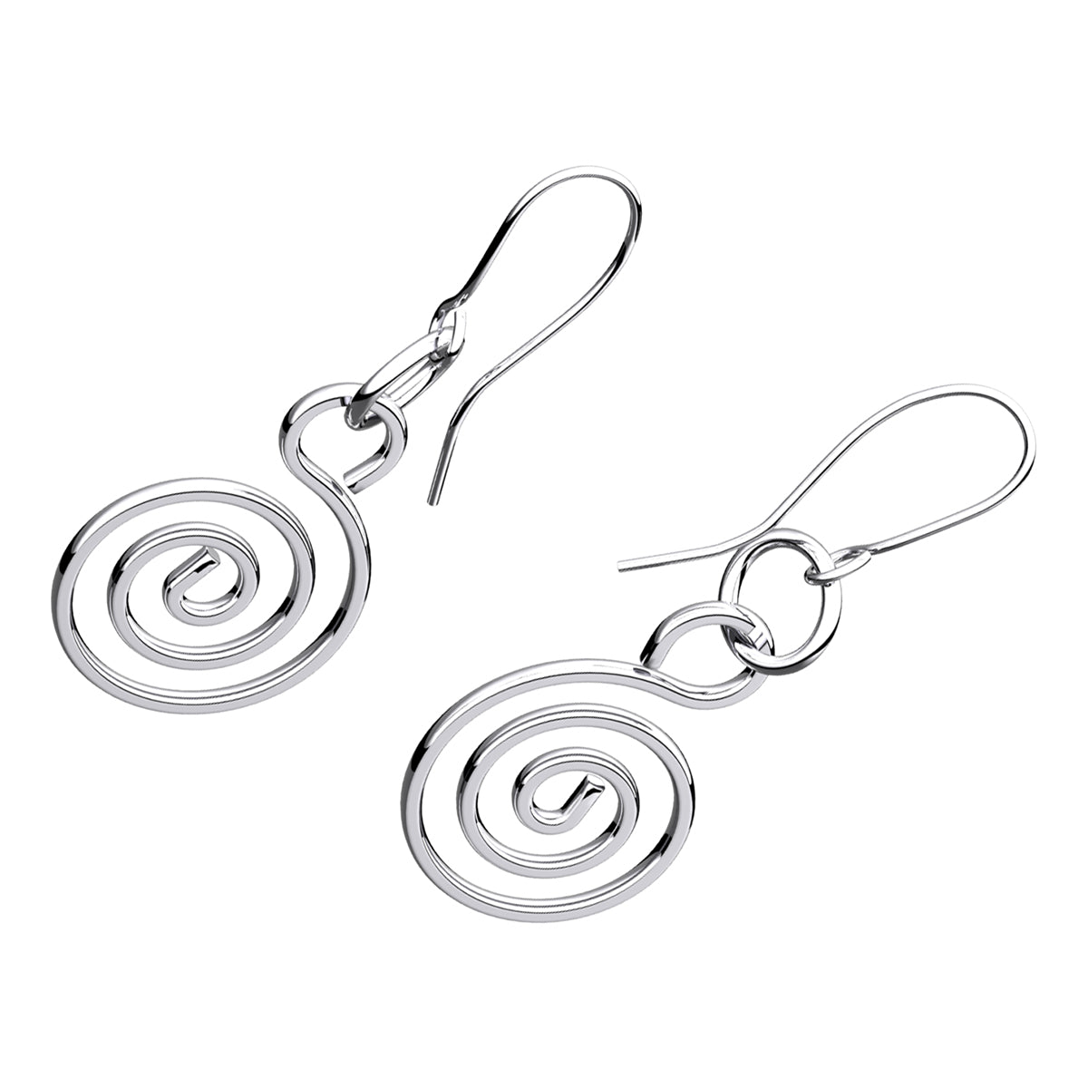 Celtic Spiral Earrings in Silver or Precious Metal Coated