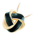18K Yellow Gold Coated Knot Pendant Necklace: Featuring Stripe