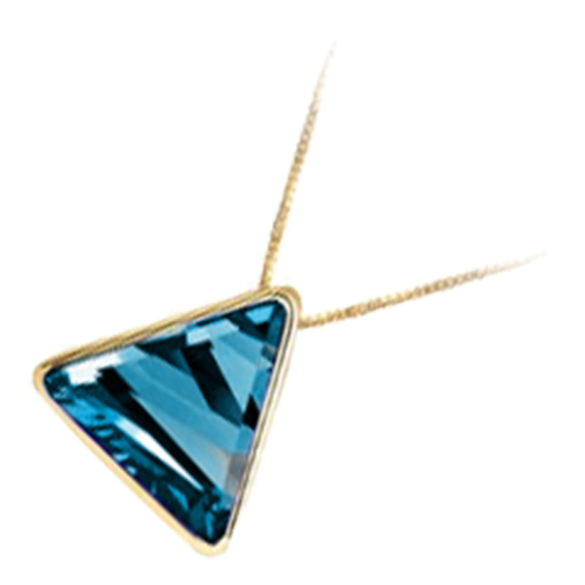 18K Yellow Gold Coated Triangle Crystal Pendant Necklace