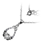 18K White Gold Coated Claddagh Pendant Necklace with CZ Stones and Celtic Trinity Knot