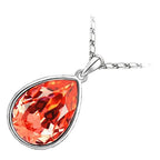 925 Sterling Silver Coated Water Drop Pendant Necklace with Crystal