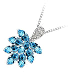 925 Sterling Silver Coated Pendant Necklace with Bunch of Sparkling Crystal Fruits