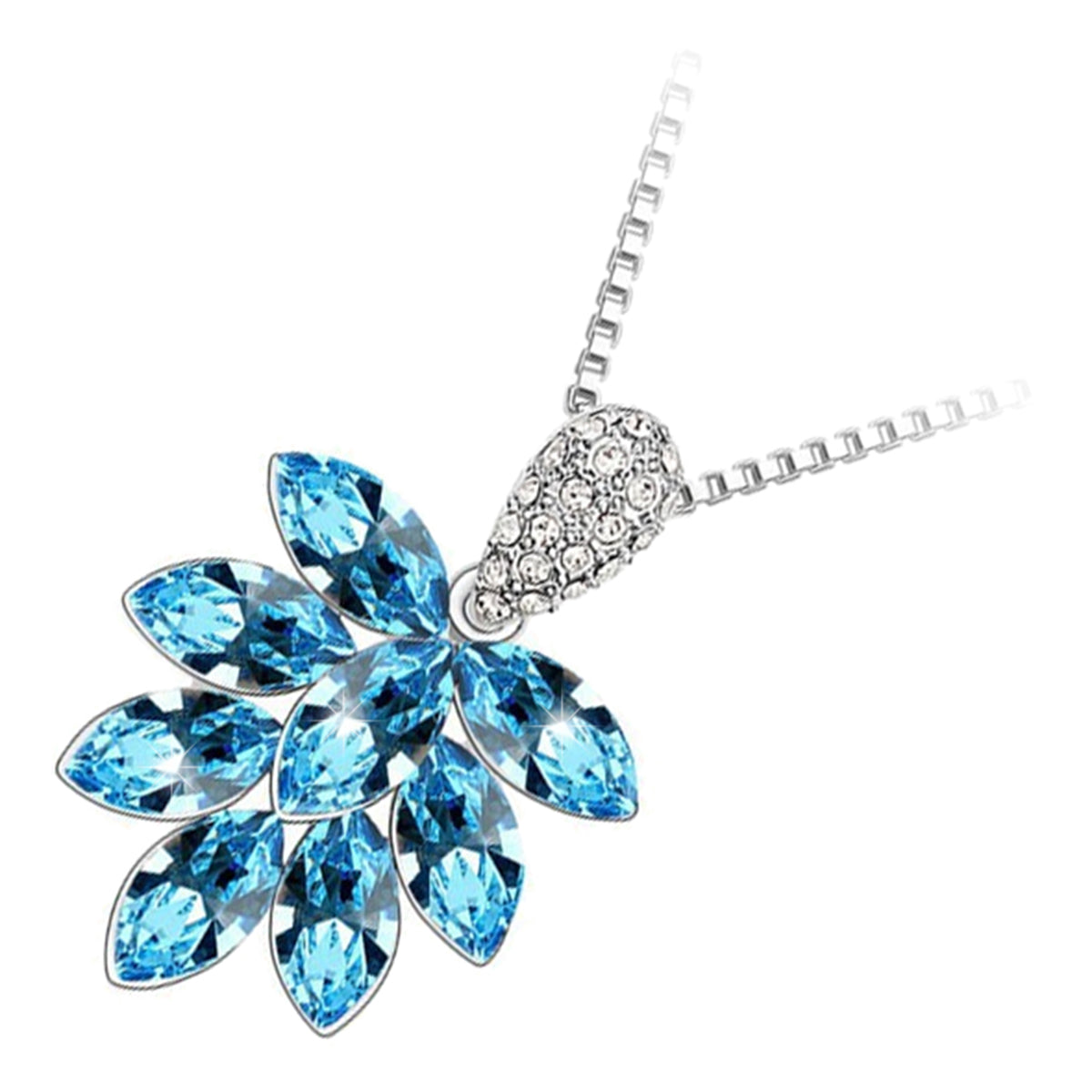 925 Sterling Silver Coated Pendant Necklace with Bunch of Sparkling Crystal Fruits