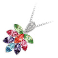 925 Sterling Silver Coated Pendant Necklace with Bunch of Sparkling Crystal Fruits
