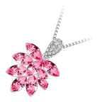 925 Sterling Silver Coated Pendant Necklace with Bunch of Sparkling Crystal Fruits
