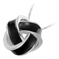 925 Sterling Silver Coated Knot Pendant Necklace with Stripe