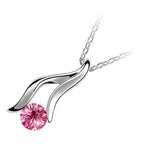 925 Sterling Silver Coated Giving Hand Pendant Necklace with Crystal