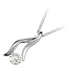 925 Sterling Silver Coated Giving Hand Pendant Necklace with Crystal