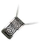 925 Sterling Silver Pendant Necklace with Enamel Newgrange Spirals