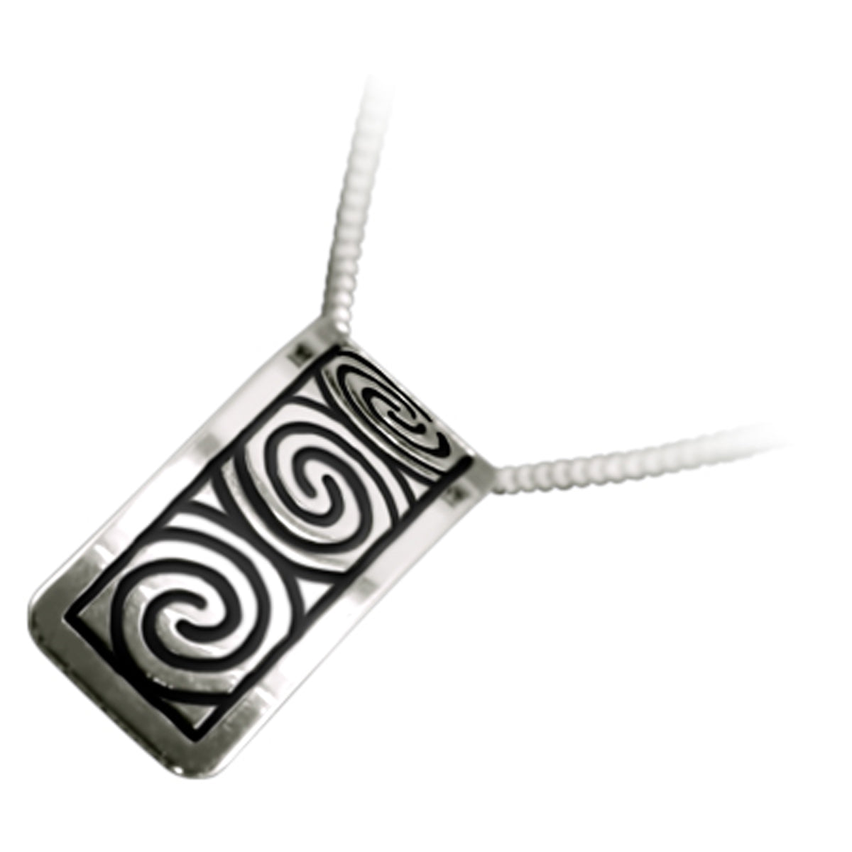 925 Sterling Silver Pendant Necklace with Enamel Newgrange Spirals