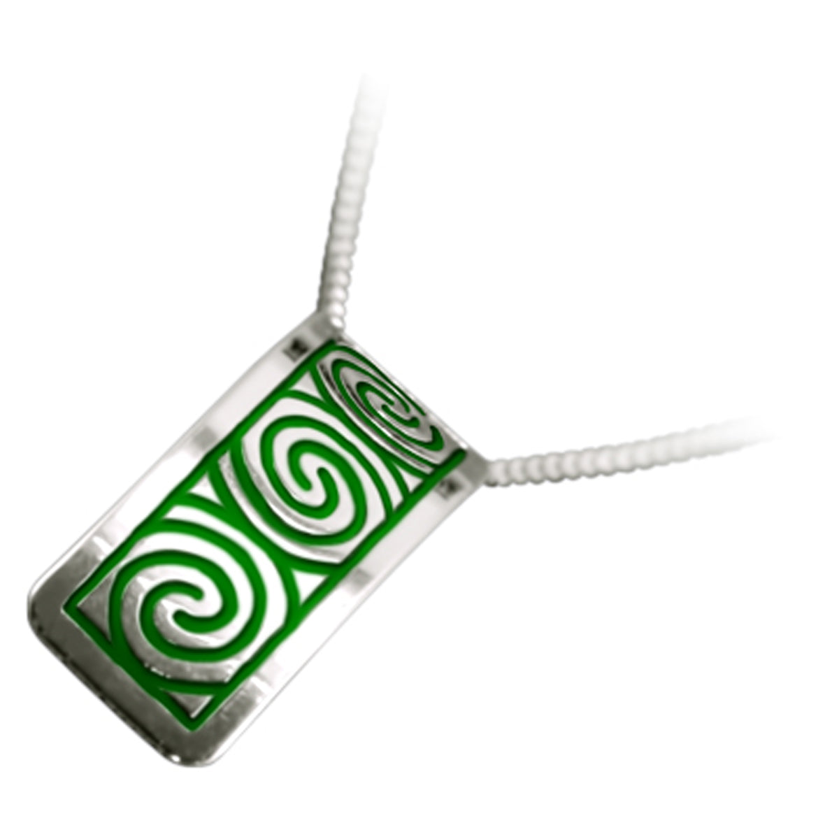 925 Sterling Silver Pendant Necklace with Enamel Newgrange Spirals