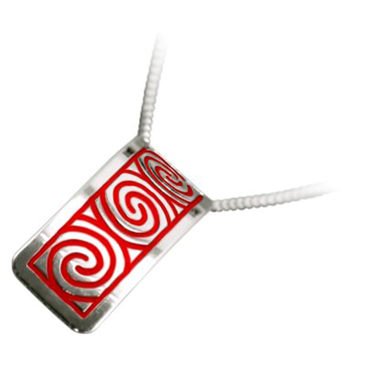 925 Sterling Silver Pendant Necklace with Enamel Newgrange Spirals