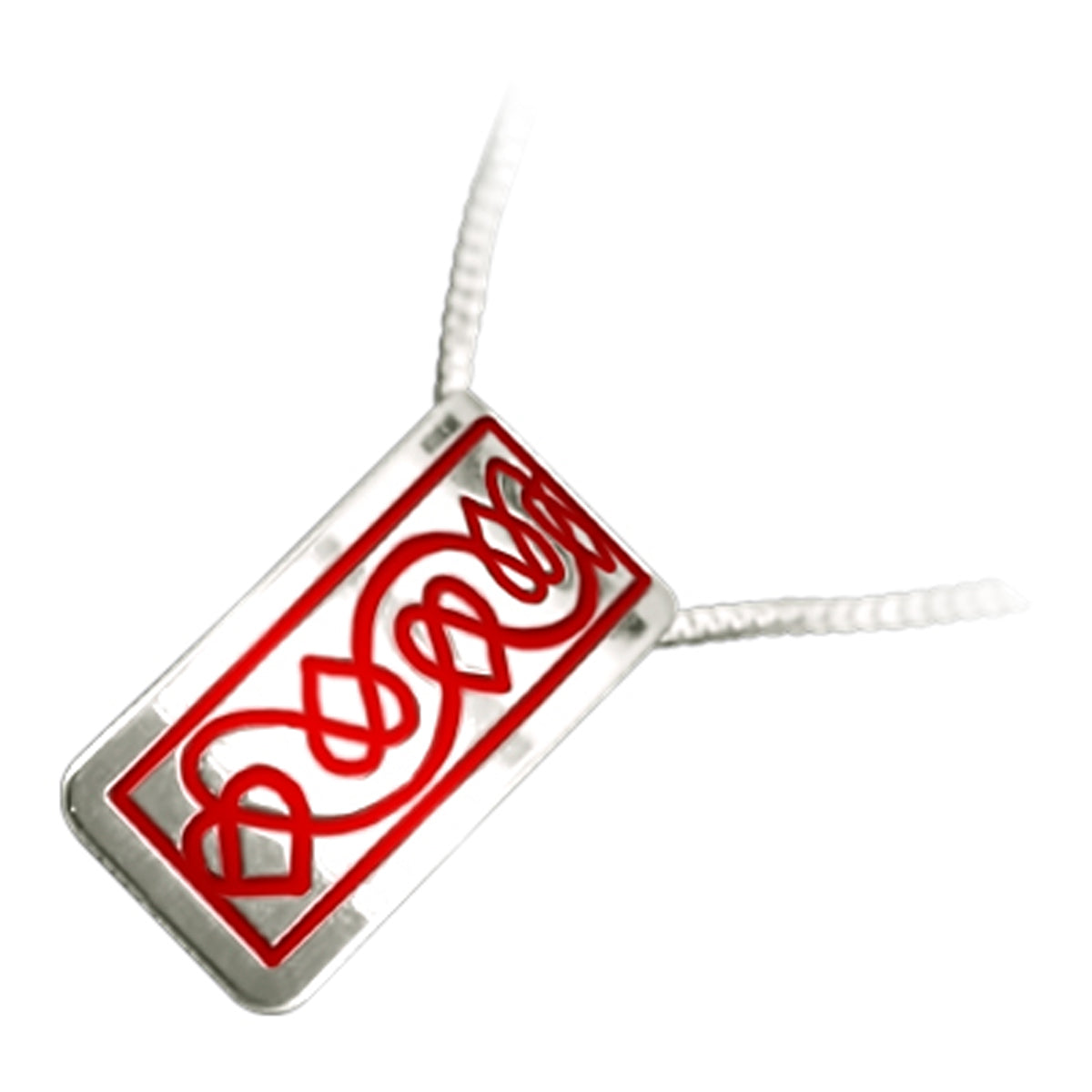 925 Sterling Silver Pendant Necklace with Enamel Celtic Hearts