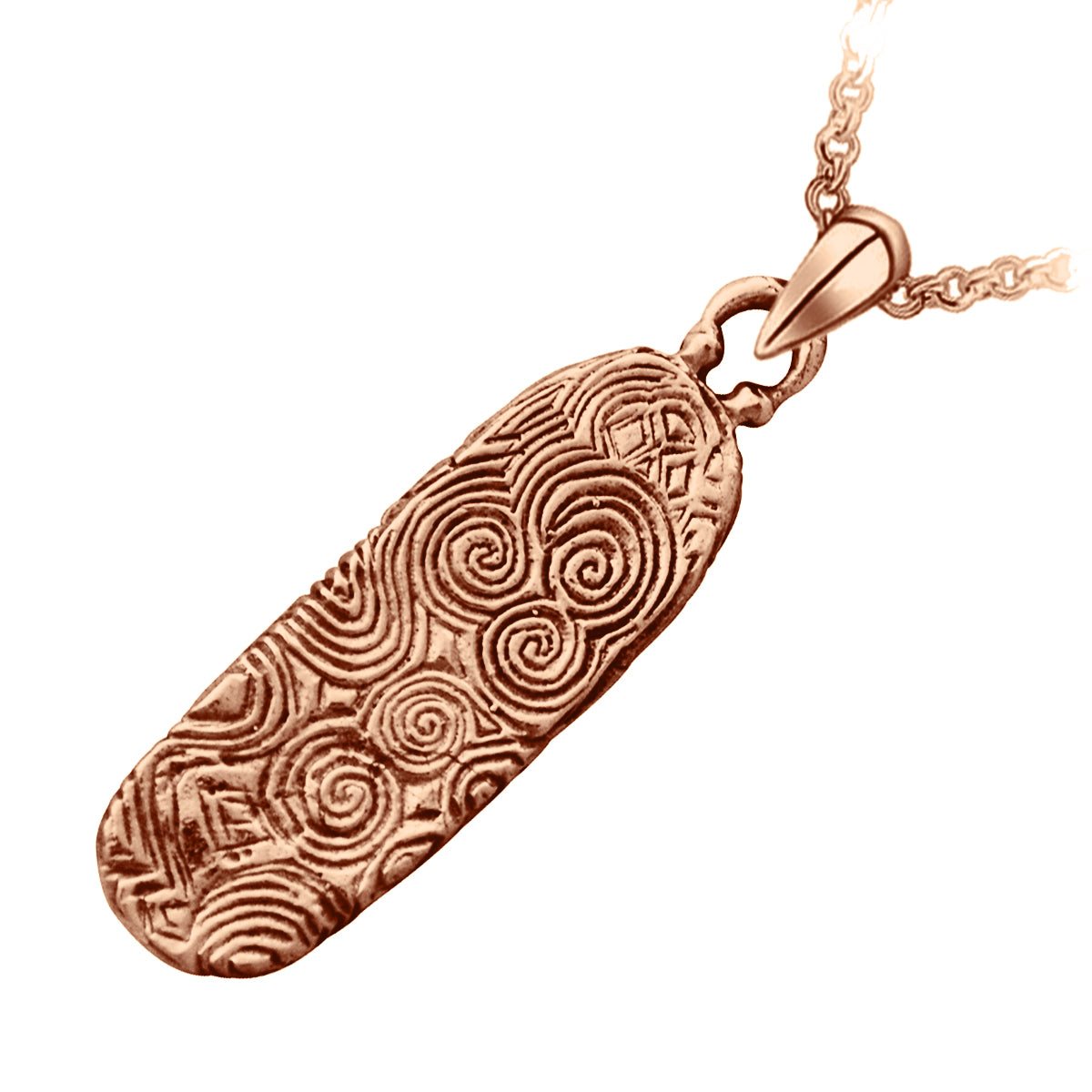 Celtic Newgrange Entrance Stone Carving Precious Metal Coated Pendant Necklace