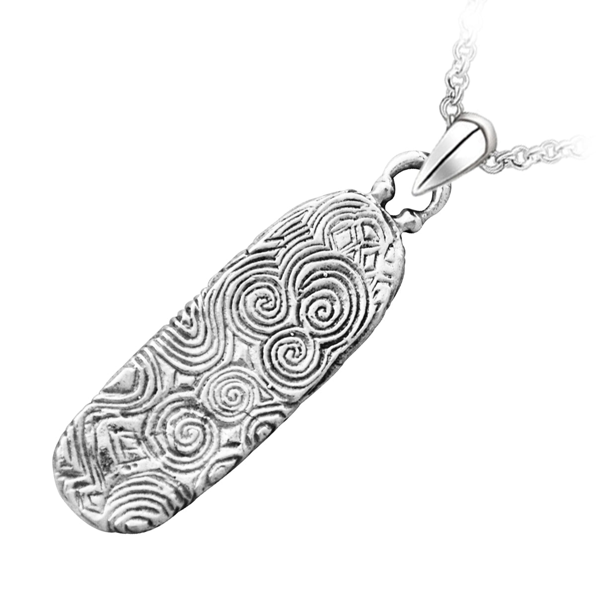 Celtic Newgrange Entrance Stone Carving Precious Metal Coated Pendant Necklace