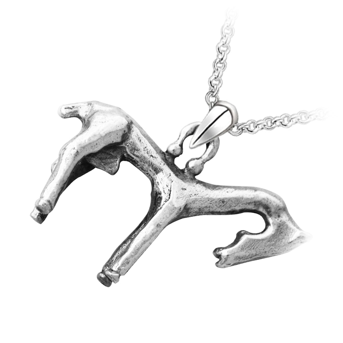 Celtic Horse Precious Metal Coated Pendant Necklace Crafted from French Artifacts
