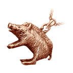 Precious Metal Coated Celtic Wild Boar Pendant Necklace