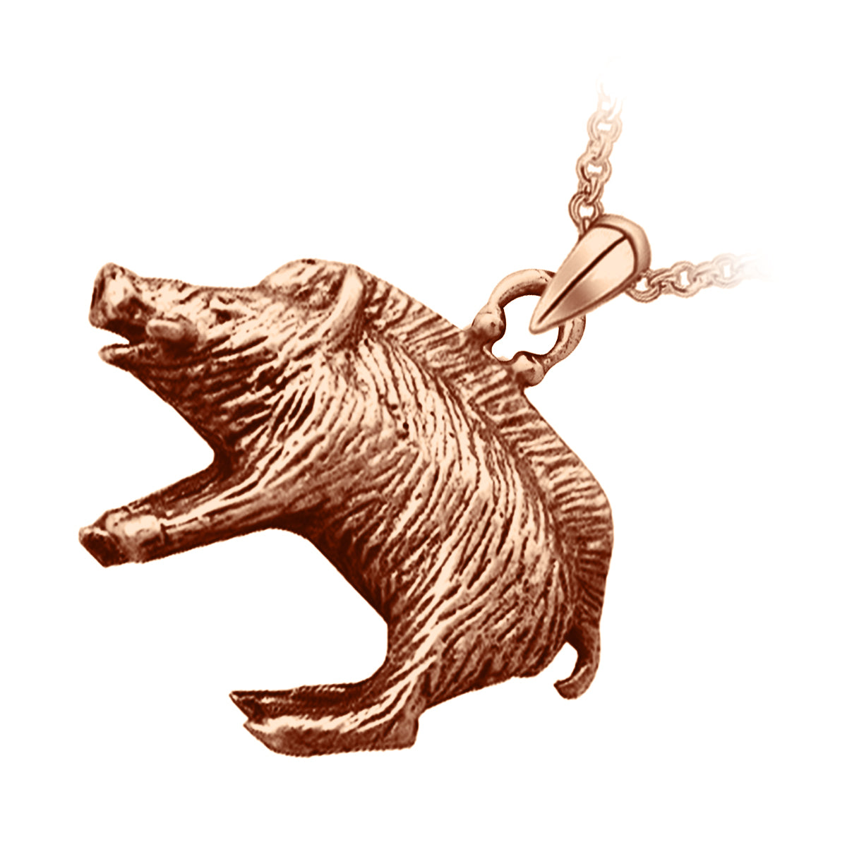 Precious Metal Coated Celtic Wild Boar Pendant Necklace