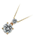 Precious Metal Coated Round AAA Zircon Stone Pendant Necklace