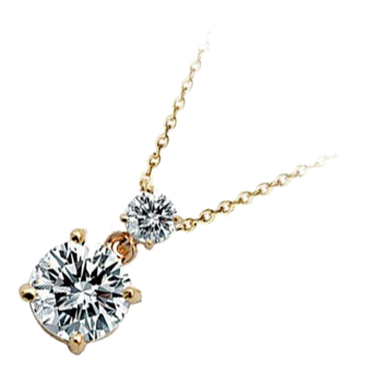 Precious Metal Coated Round AAA Zircon Stone Pendant Necklace