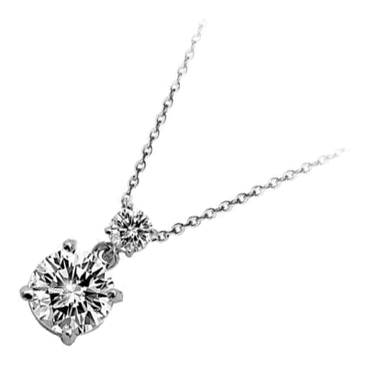 Precious Metal Coated Round AAA Zircon Stone Pendant Necklace