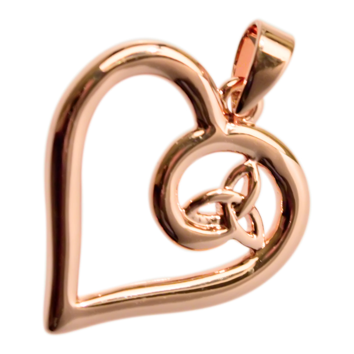 Heart Holding Celtic Trinity Knot Pendant Necklace in 925 Sterling Silver or Precious Metal Coated