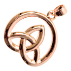 Celtic Trinity Knot in Circle Pendant Necklace in 925 Sterling Silver or Precious Metal Coated