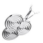Triskelion Triple Celtic Spiral Double Sided Pendant Necklace in 925 Sterling Silver or Precious Metal Coated