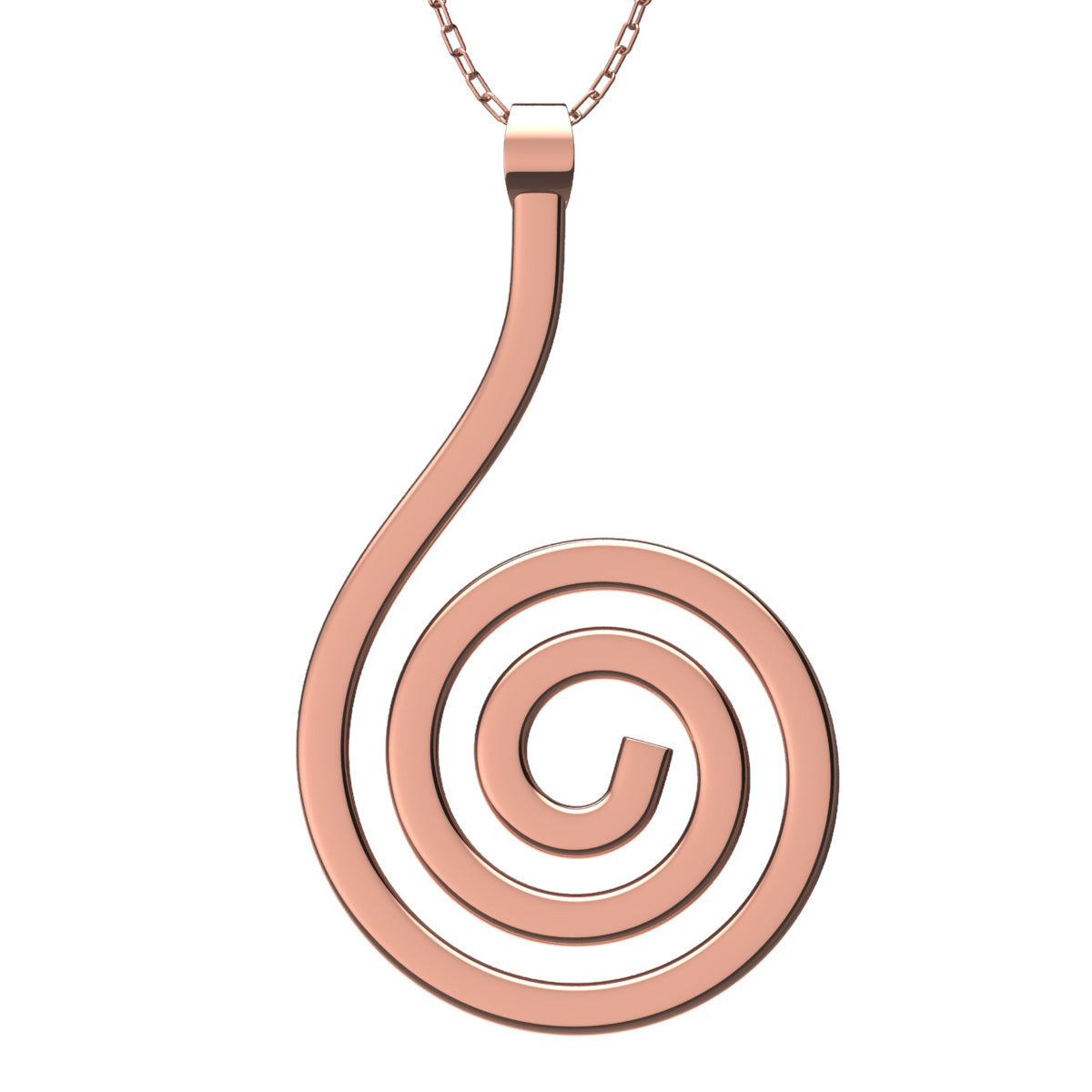 Thick Celtic Spiral Pendant Necklace in 925 Sterling Silver or Precious Metal Coated - 18ct Rose Gold