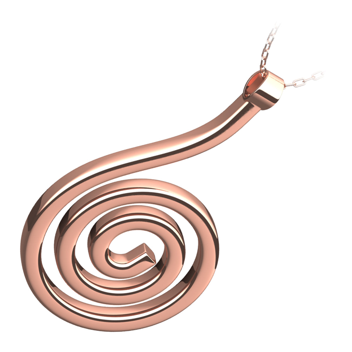 Thick Celtic Spiral Pendant Necklace in 925 Sterling Silver or Precious Metal Coated