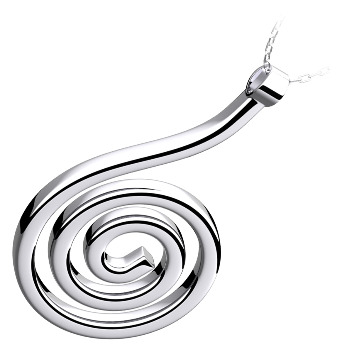 Thick Celtic Spiral Pendant Necklace in 925 Sterling Silver or Precious Metal Coated
