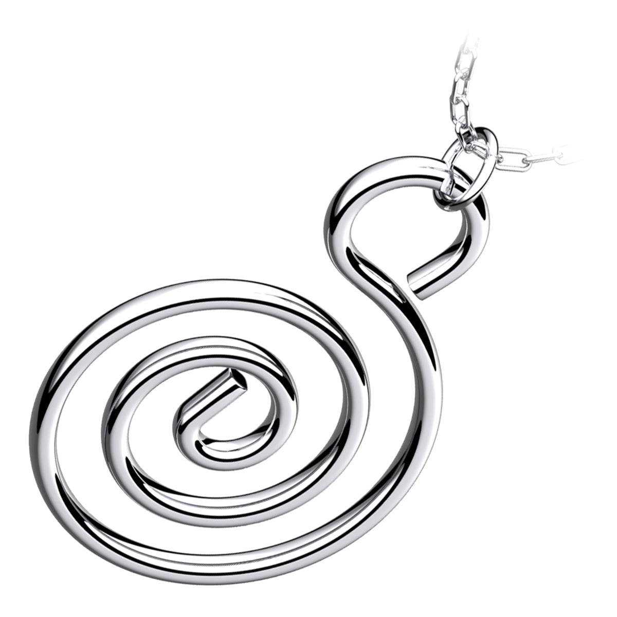 Celtic Spiral Pendant Necklace in 925 Sterling Silver or Precious Metal Coated