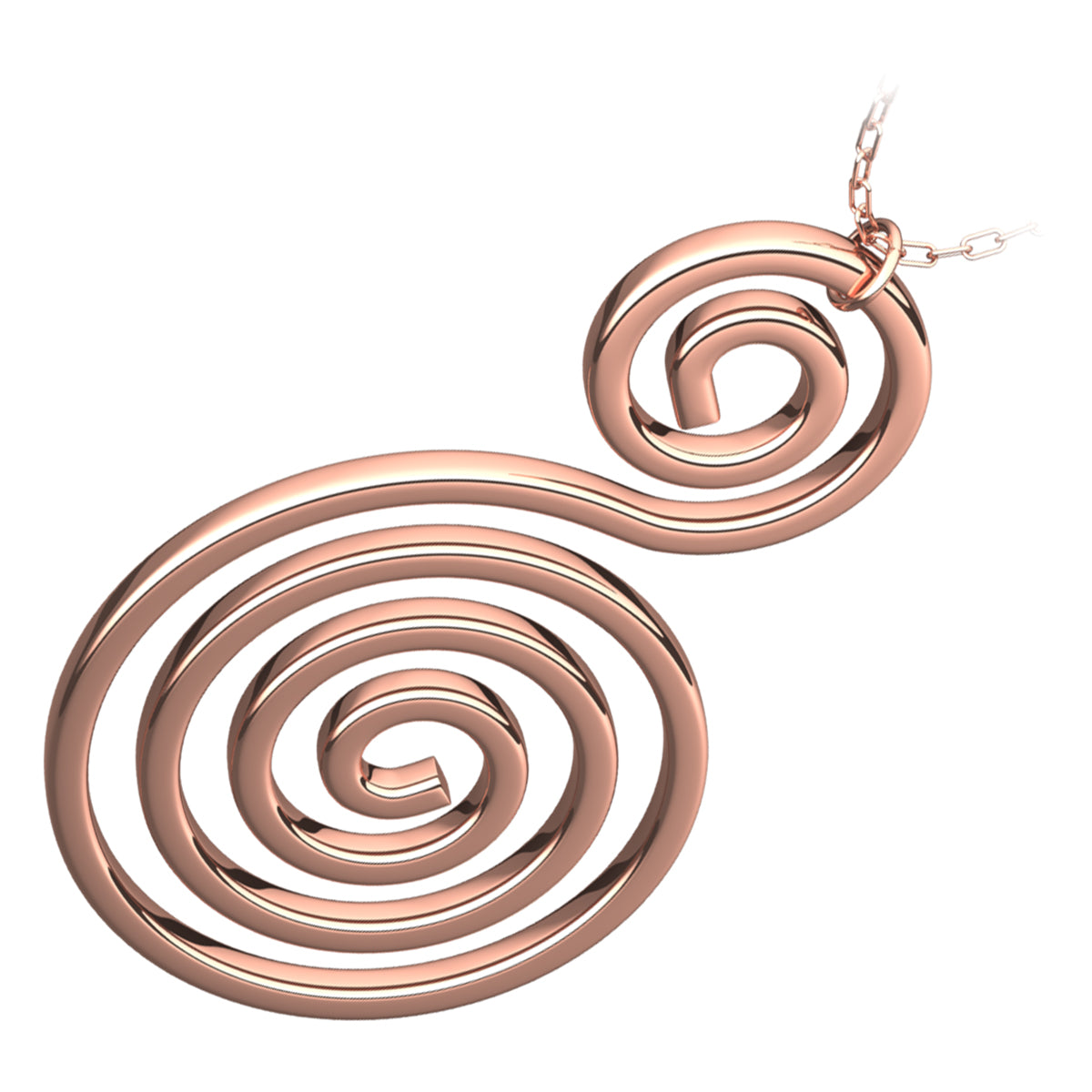 Double Celtic Spiral Pendant Necklace in 925 Sterling Silver or Precious Metal Coated