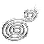 Double Celtic Spiral Pendant Necklace in 925 Sterling Silver or Precious Metal Coated