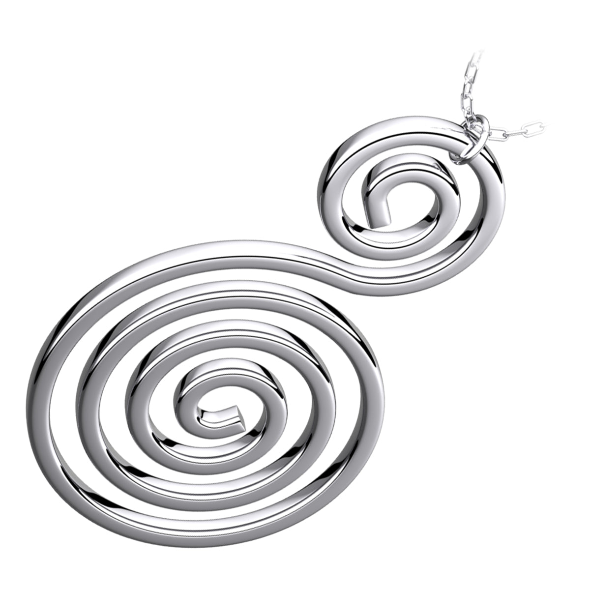 Double Celtic Spiral Pendant Necklace in 925 Sterling Silver or Precious Metal Coated