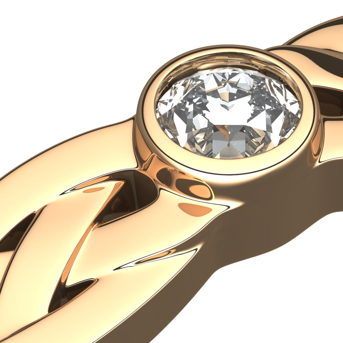 18K Yellow Gold Coated 925 Sterling Silver Celtic Knotwork Ring with Round Cut White CZ Stone