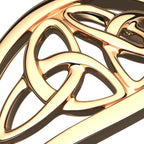 18K Yellow Gold Coated 925 Sterling Silver Celtic Triquetra Cross Ring with Doubled Trinity Knot