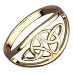18K Yellow Gold Coated 925 Sterling Silver Celtic Triquetra Cross Ring with Doubled Trinity Knot