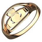 18K Yellow Gold Coated 925 Sterling Silver Claddagh Ring