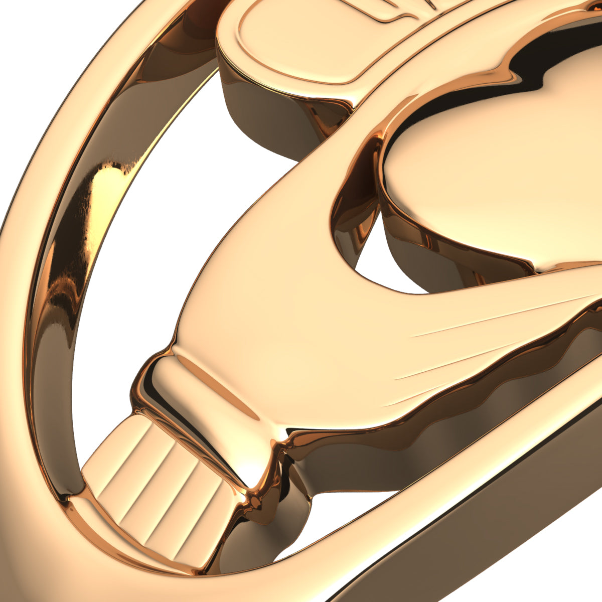 18K Yellow Gold Coated 925 Sterling Silver Claddagh Ring